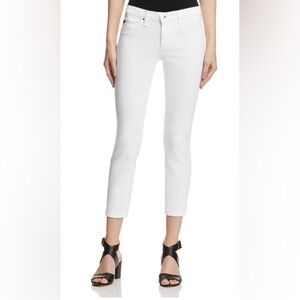 AG Adriano Goldschmied The Stilt Crop Cigarette Leg Jeans, White, Size 27